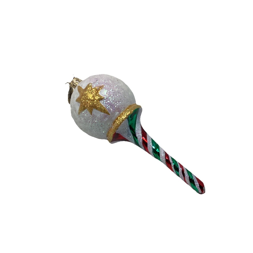 Christopher Radko "Tee Time" Golf Ball on Peppermint Tee Glass Ornament RETIRED